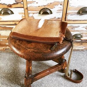 Brand New Springbok Leather and hair handbag